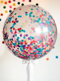 One Clear Balloon with multi colored confetti