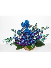 6 Blue orchids Basket