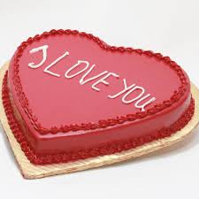 Chocolate Heart Shaped Cake 1 kg Icing I LOVE YOU