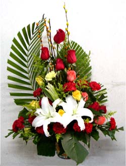 Large Arrangement of Roses and Liliums