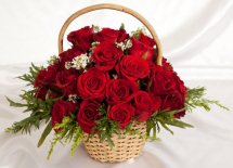 18 red Roses in a Basket